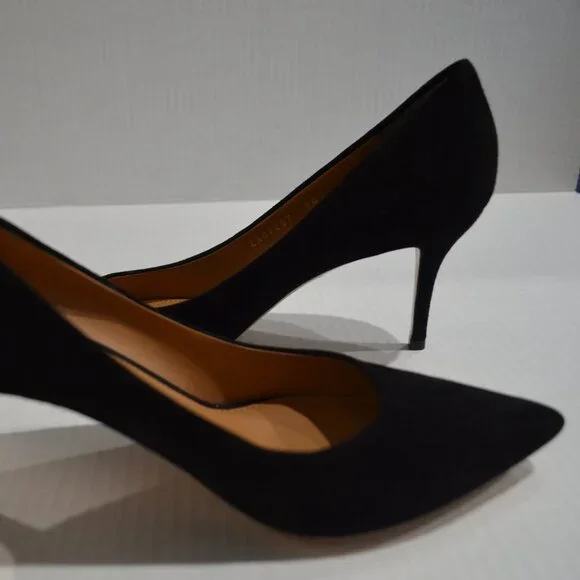 Salvatore Ferragamo Susi Black Suede Kid Pump, Size 9.5, NWOT